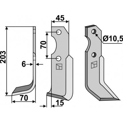 Фрезерный нож, левый