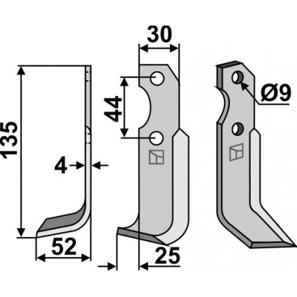 Фрезерный нож, левый