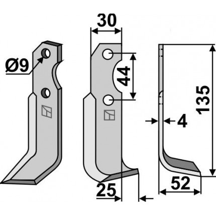 Фрезерный нож, правый
