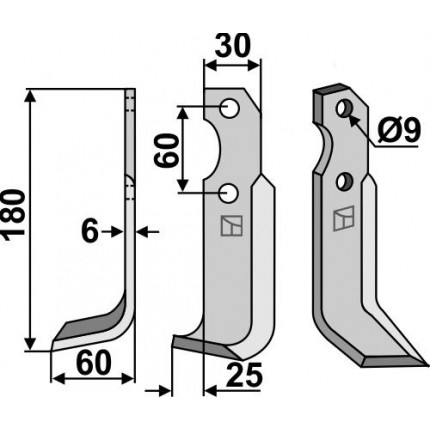Фрезерный нож, левый