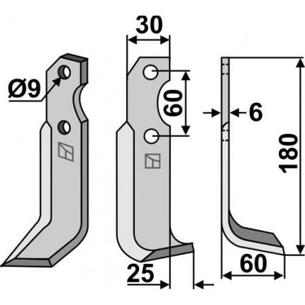 Фрезерный нож, правый