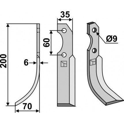 Фрезерный нож, левый
