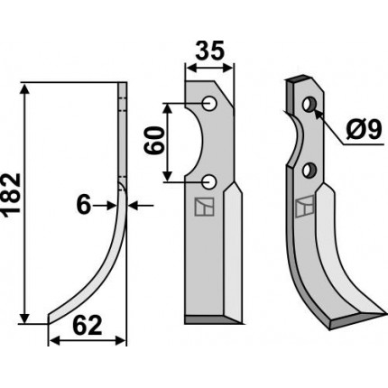 Фрезерный нож, левый