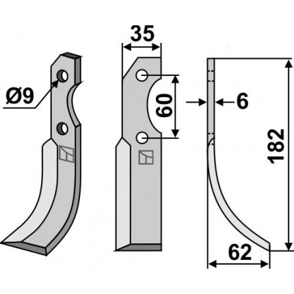Фрезерный нож, правый
