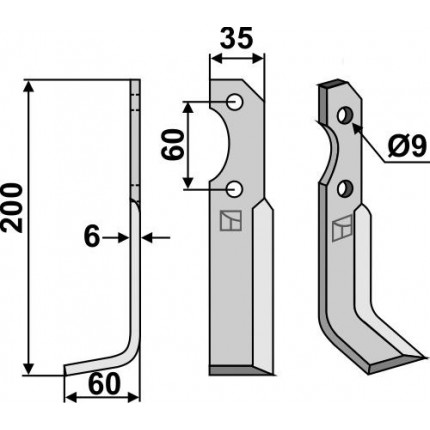 Фрезерный нож, левый