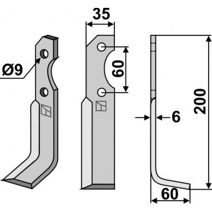 Фрезерный нож, правый