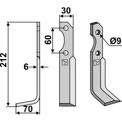 Фрезерный нож, левый