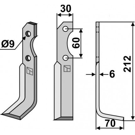 Фрезерный нож, правый