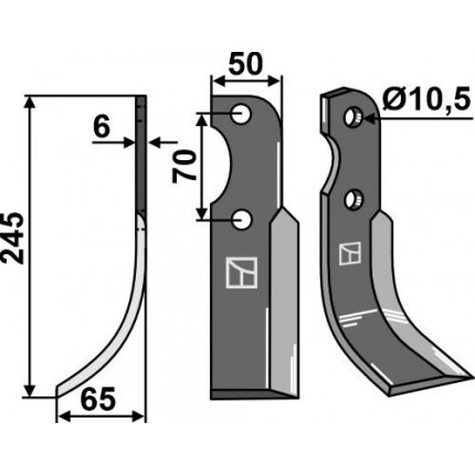 Фрезерный нож, левый
