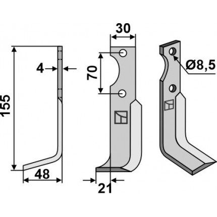 Фрезерный нож, левый