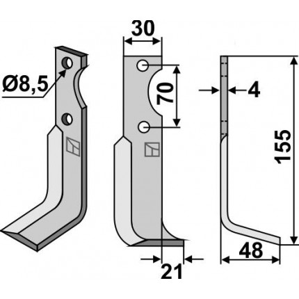 Фрезерный нож, правый