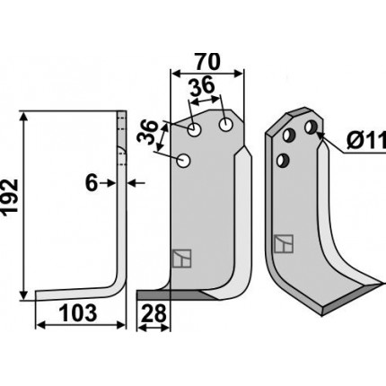Фрезерный нож, левый