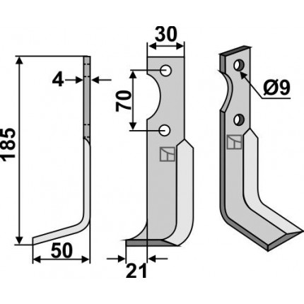 Фрезерный нож, левый