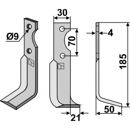 Фрезерный нож, правый