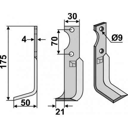 Фрезерный нож, левый