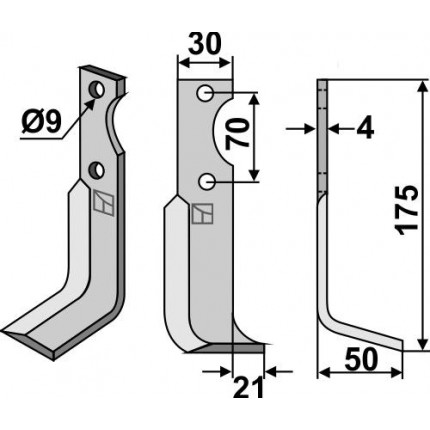 Фрезерный нож, правый