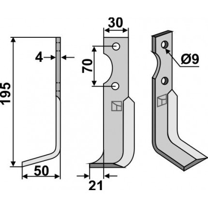Фрезерный нож, левый