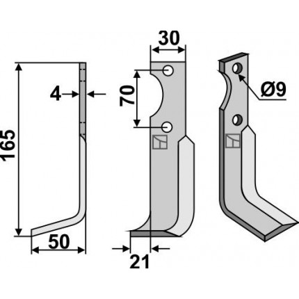 Фрезерный нож, левый