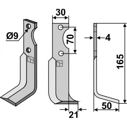 Фрезерный нож, правый