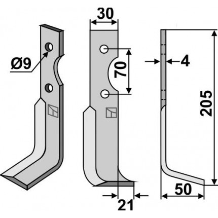 Фрезерный нож, правый
