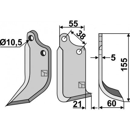 Фрезерный нож, правый