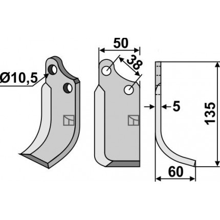 Фрезерный нож, правый