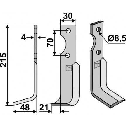Фрезерный нож, левый