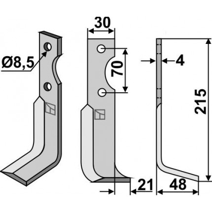 Фрезерный нож, правый