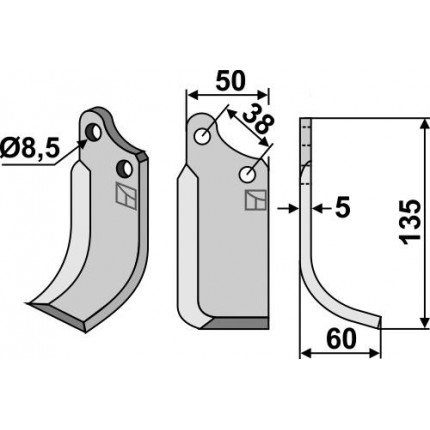 Фрезерный нож, правый