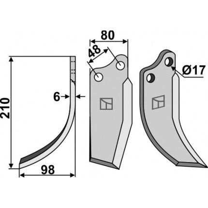 Фрезерный нож, левый