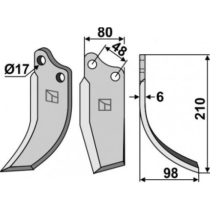Фрезерный нож, правый