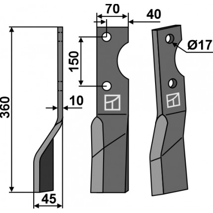 Ротационный зуб, левый