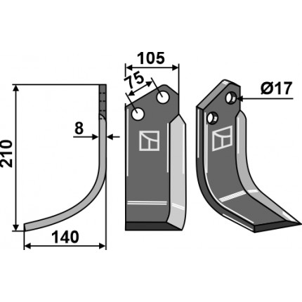 Фрезерный нож, левый