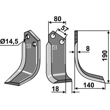 Фрезерный нож, правый
