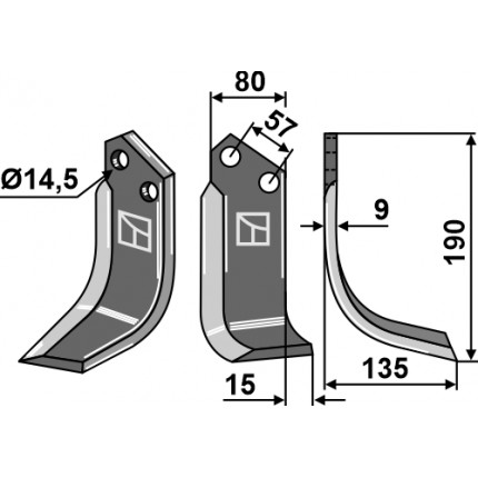Фрезерный нож, правый