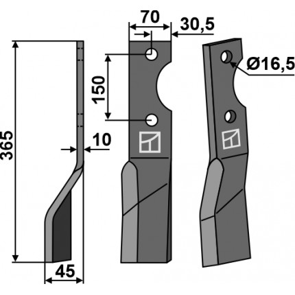 Ротационный зуб, левый