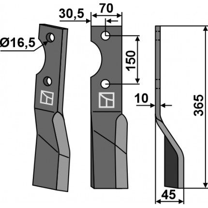 Ротационный зуб, правый