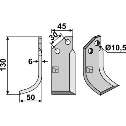 Фрезерный нож, левый