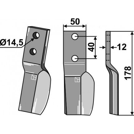 Ротационный зуб, правый