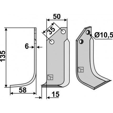 Фрезерный нож, левый