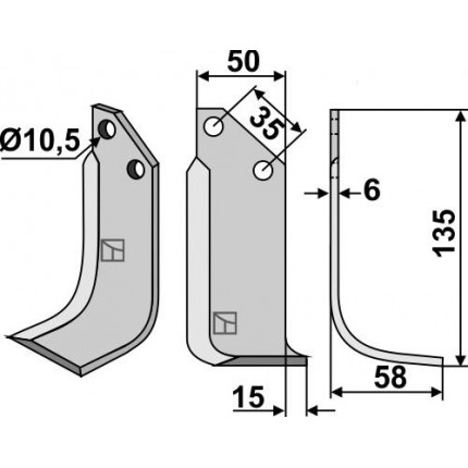 Фрезерный нож, правый