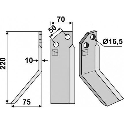Фрезерный нож, левый
