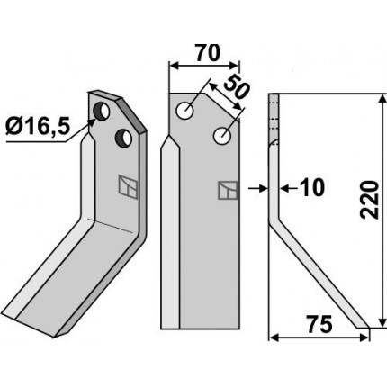 Фрезерный нож, правый