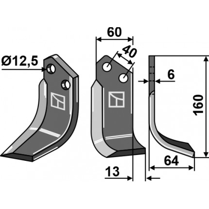 Фрезерный нож, правый