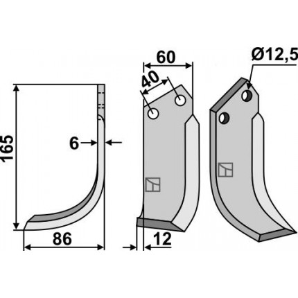 Фрезерный нож, левый