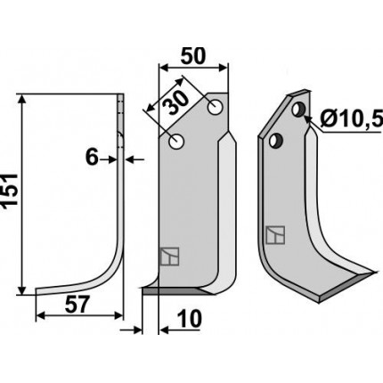 Фрезерный нож, левый