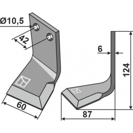 Ротационный зуб, левый
