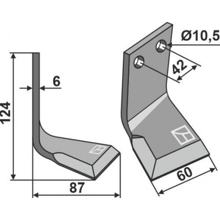 Ротационный зуб, правый
