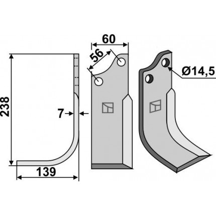 Фрезерный нож, левый