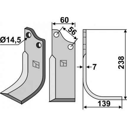 Фрезерный нож, правый